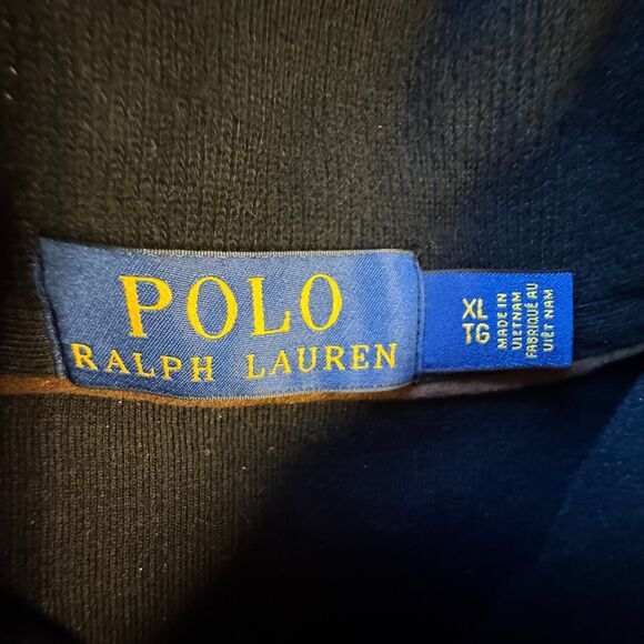 Polo Ralph Lauren Sweater Mens XL Black Shawl Neck Collar Pullover Preppy - Picture 7 of 9